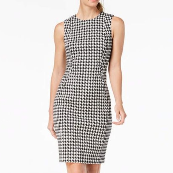 Calvin Klein Dresses & Skirts - Calvin Klein Houndstooth Sheath Dress Size 10